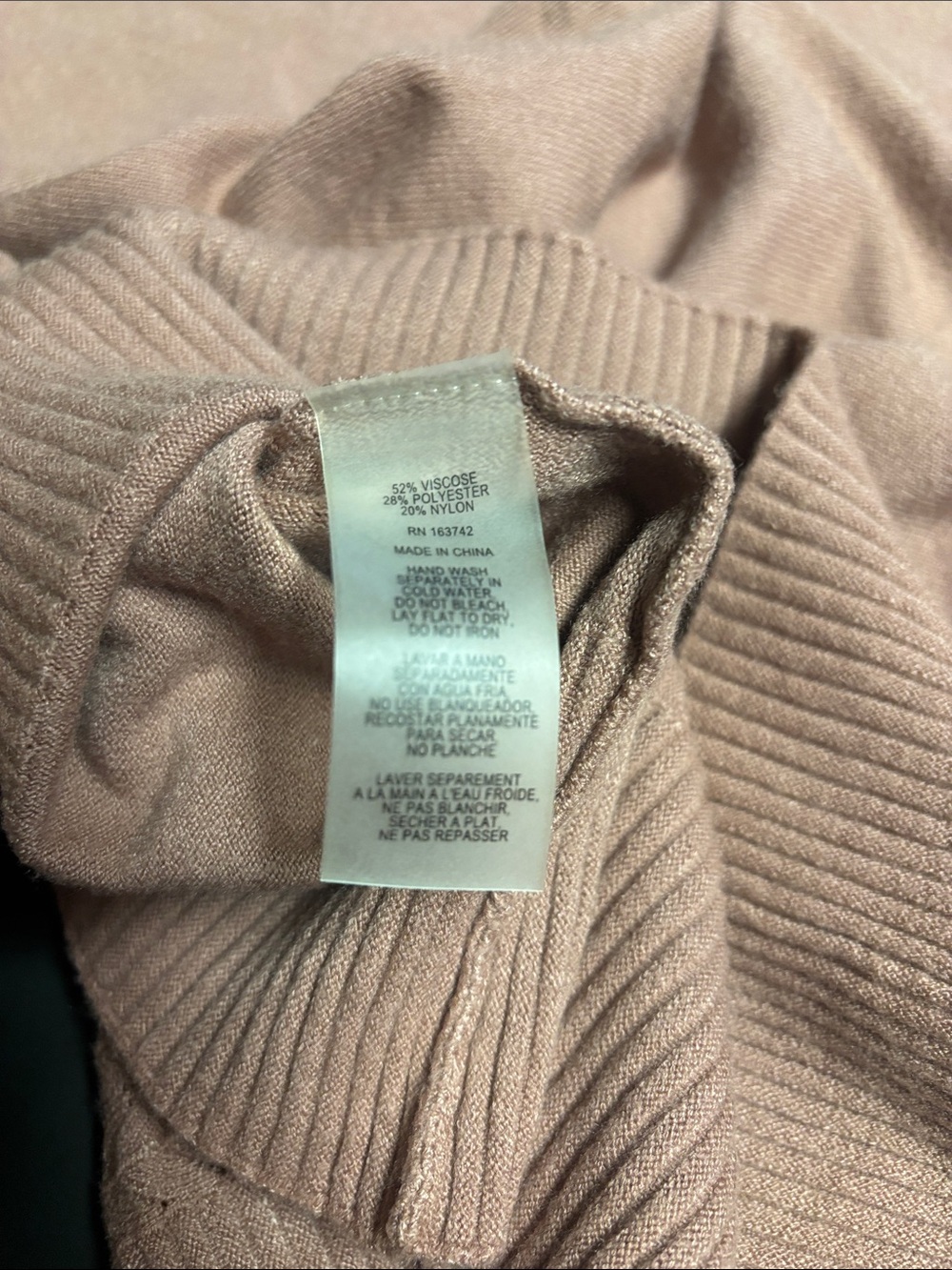 Women's Mauve Crewneck Knit Sweater - Lightweight Textured Pullover - Picture 4 of 5